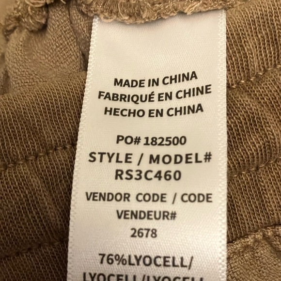 Splendid: Light Khaki Linen Blend Tapered Leg- Tie Front- pockets- M - Picture 7 of 16